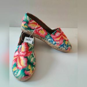 New Women's Mossimo Size 8 Tropical Print Espadrilles, Rita Style